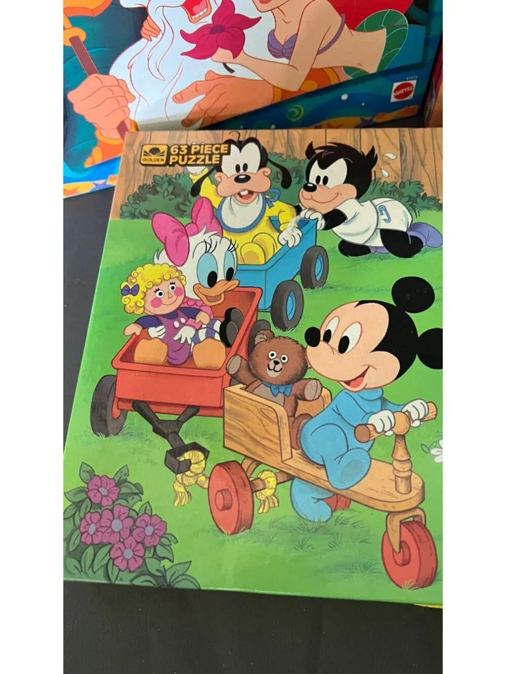Disney Character Jigsaw Puzzles Set Of 7 Golden MB Mattel